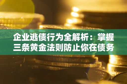 北京企业逃债行为全解析：掌握三条黄金法则防止你在债务乱局中“踩雷”
